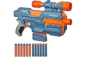 Elite 2 Phoenix CS-6 motorisierter Blaster, 12 Nerf Darts, 6-Dart Clip-Magazin, Fernrohr, Tactical Rails, Befestigungspunkte, 4AA Batterien