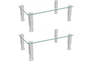 HEMUDU 2 Pack Computer Monitor Riser with Height Adjustable Multi Media Desktop Stand for Flat Screen LCD LED TV, Laptop/Notebook/Xbox One