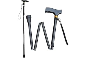 BRICOGAMO Bastón Plegable para Personas Mayores. Muletas Adulto,Regalos Mujer Y Hombre para Caminar Y Andar, Palo De Aluminio Extensible, Base con Pata, Stick, Senderismo, Tacataca, Regalos para Ancianos,