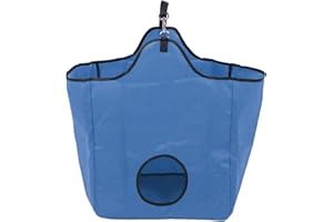 Ezweiji Pferde langsam füttern Heusäcke Mehrzweck 600D Oxford Tuch wasserdichte Beschichtung große Kapazität tragbare Heutasche (Blau)