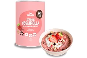 ‎OATSOME OATSOME® Strong Yogurella | High Protein Bowl Mit Erdbeere, Haferghurt & Schokochips | 12g Protein pro Portion | 100% Natürlich, Vegan & Ohne Raffinierten Zucker | Einfache Zubereitung | 400g