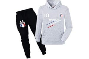 Xpialong Jogging Survêtement De Football France 2 étoiles Enfant Sweat à Capuche Avec Poche