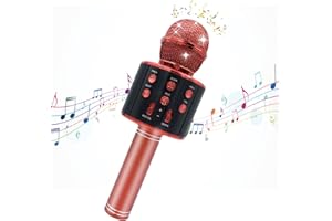 Tikimoon Karaoke Microfono Senza Fili per Bambini Popolare Canto Microfono Bluetooth Senza Fili con Altoparlante Microfoni Palmare per Bambini Ragazzi Ragazze Giocattoli di Apprendimento