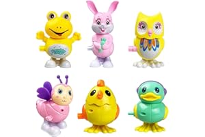 Ctxtqtdt 6 Pièces Jouets à Remonter Paques, Petit Cadeau Paques Enfant, Lapins et Poussin Jouet à Remonter pour Cadeau Anniversaire Enfants (C)