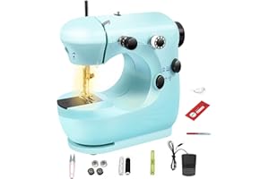 Cozbuen Machine a Coudre Mini Machine à Coudre Portative Debutant, Portable Machine à Coudre Manuelle Électrique Main Couture Portative Adapté aux Vêtements, Tissus, Voyage à Domicile Bricolage