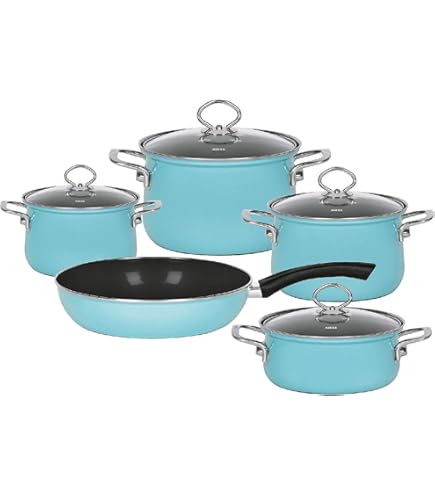 Riess Emaille Topfset 5-teilig Nouvelle Avorio - EXTRA STARK, Made In Austria