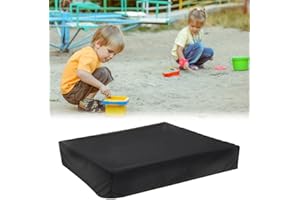 YISKY Étanche Bac à Sable, Square Couverture de Bac à Sable, Housse Bac à Sable avec Cordon de Serrage, Couvre Bac à Sable en Tissu Oxford, pour Jardin Piscine Bac à Sable(Noir)