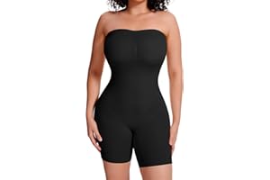 Joyshaper Damskie body modelujące sylwetkę, bez ramiączek, wyszczuplające brzuch, biustonosz push-up, gorset z nogawkami, modelujący figurę, na imprezę, wesele