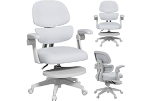 ‎JOYLDIAS JOYLDIAS Schreibtischstuhl Kinder Ergonomischer, Kinderstuhl mit Verstellbarer Rückenlehne & Übergroß Fußablage, Bürostuhl Kinder Drehstuhl mit klappbarer Armlehnen, Stuhl Für Kinder & Jugendliche