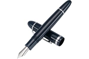 EROFA Jinhao X159 Pluma Estilográfica #8 Plumín mediano, azul con clip de plata Acrílico Pluma de escritura de gran tamaño