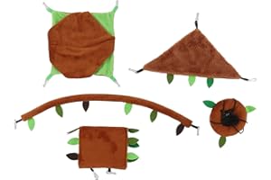 Gedourain Amaca per criceti, Set nascondiglio per porcellino d'India Caldo 5 Pezzi Morbido per petauro dello Zucchero