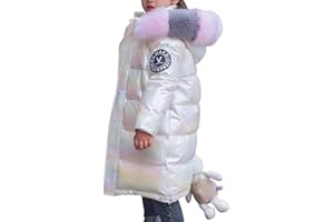 SOSOUL Girls Winter Down Jacket Coat Waterproof Shiny Hooded Kids Outerwear for 5-14 Years Teenage Parka Snowsuit