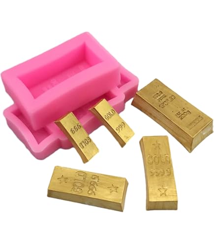 Goldbarren-Silikonform – Backform & Seifenform, Wiederverwendbar, Hitzebeständig Bis 230°C, 12 X 8 Cm