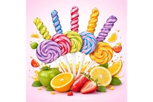 DUPLEIX Lot de 10 Sucettes Rainbow Pop – Bonbons Spirales Colorés et Gourmands – Goût Fruité Intense – Idéal pour Anniversaires, Goûters, Cadeaux et Décorations de Fête