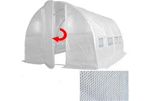 CROCODILE TRADING 5 Sizes Polytunnel "Strongest In It's Class" a fully Galvanised Structure with more Diagonal & Roof Bracing than all others. Metal Hinged Door | Rear Dual Zippered Access Door. (4m x 3m)