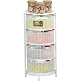 HAFSA HOME 4 KATLI A&Ccedil;ILIR KAPANIR PASLANMAZ METAL SEBZELİK (BEYAZ)