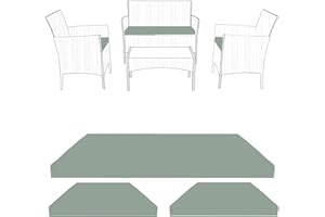 ComfyWise Rattan Placement 3Pcs Armchair Cushions Set to fit Garden Furniture Chairs Sofa patio- Vintage rattan cushions- Outdoor Cushions (Grey 3Pcs Set)