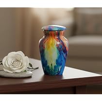 ESplanade Urna Cineraria In Metallo Blu – Capacità 650 Ml, Per Conservazione Ceneri, Coperchio Filettato, 15,2 Cm