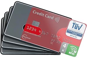 fouraces 4X TÜV geprüfte RFID Blocker Schutzhülle - Sicherheit gegen Datenklau - NFC Schutzhüllen - Kartenhülle für Kreditkarten und EC Karten, Hülle aus Hartplastik für Bankkarten