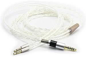 Ablet - Cavo HiFi placcato argento con maschio bilanciato, 4,4 mm, compatibile con cuffie Denon AH-D600, AH-D7200, AH-D7100, Meze 99 Classics, Focal Elear, e con Sony WM1A, NW-WM1Z, PHA-2A