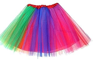 Ancokig Femmes Teen Tutu Jupe Adulte Classique élastique 4 Couches Tulle Tutu Jupe pour Les Parties Costumes Costumes Halloween Danse