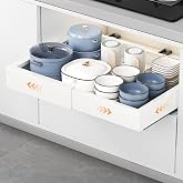 HONZUEN Removable Drawers for Kitchen, Adjustable without Drill, White 1 pc | Carbon Steel | Adjustment 29&ndash;48 &times; 41.5&ndash;55 cm Ad
