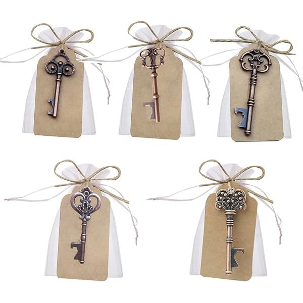 Lot De 72 Porte-clés Ange Gardien Avec Sacs En Organza Et étiquettes 'Merry Christmas' - Cadeaux Mariage, Noël, Anniversaire - 8