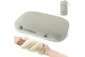 HIKEMAN Cuscino da campeggio in memory foam, ultraleggero, da viaggio, cuscino di supporto per il collo, morbido ed ergonomico, per campeggio, auto, spiaggia, ufficio (grigio)