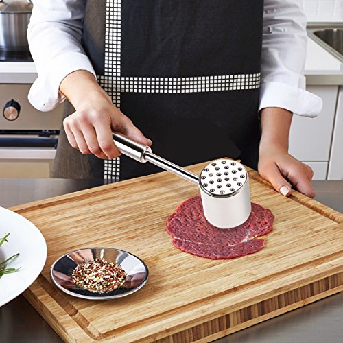 OUNONA Fleischklopfer Doppelseitig Fleischklopfer-Tool 304 Edelstahl Spülmaschinenfest - 5