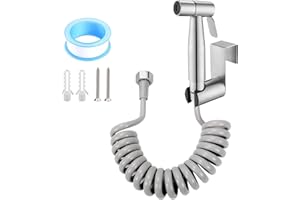 Venprodium Bidet Handbrause Set, Bidet Edelstahl Handbrause, Waschbeckenbrause mit 3M Schlauch und Halterung, Toilettensprühgerät für Haustierbad, Körperpflege, WC&Windel Reinigung, Silber