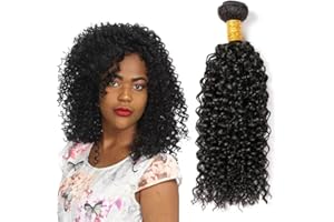 MUABY Kinky Curly Human Hair Bundles Tessitura Capelli Veri Ricci Naturali Matassa Capelli Veri Tessitura Capelli Naturali Umani Donna Capelli Umani Brasiliani 100g 16 Pollici