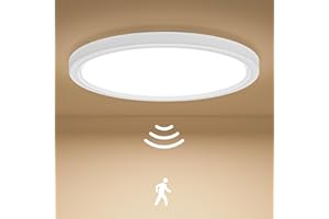 Birnetek® Deckenlampe mit Bewegungsmelder Innen, 18W 4000K LED Deckenleuchte Radar Bewegungssensor, 1800LM 22cm Lampe mit Bewegungsmelder für Flur, Treppen, Garage