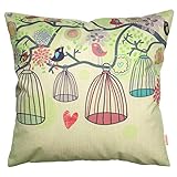 Luxbon 3er in Packung Jacquard Eule Owl Muster Leinen Kissenbezug Wurfkissenbezug Platz Dekorative Akzente Setzen Pillowcase Cafe Haus Auto Deko 18 x 18 “ - 3