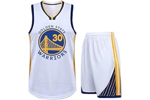 NHNKR 2 Pièces Maillot Basket Enfant/Adulte,Maillot sans Manches Pantalon Court,Basket Maillots Basketball Jersey et Short Ensemble de Maillot F