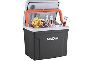 AooDen - 27 Quart (25L) Electric Cooler & Heater with New Removable Lid Design, Ice Free Thermoelectric Cooler for Travel, Camping, Vehicles, Trucks,