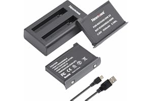 Newmowa Batteria di ricambio (confezione da 2) e Doppio Caricatore USB per Insta 360 ONE X2