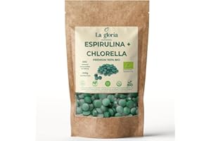 LA GLORIA MEDITERRÁNEA Espirulina y Chlorella en 600 Comprimidos Ecológica 100% Bio Naturales | 150 días | Alga Espirulina y Clorella Detox, Energía, Inmunidad | Suplemento Vegano con Proteína, Vitaminas y Minerales