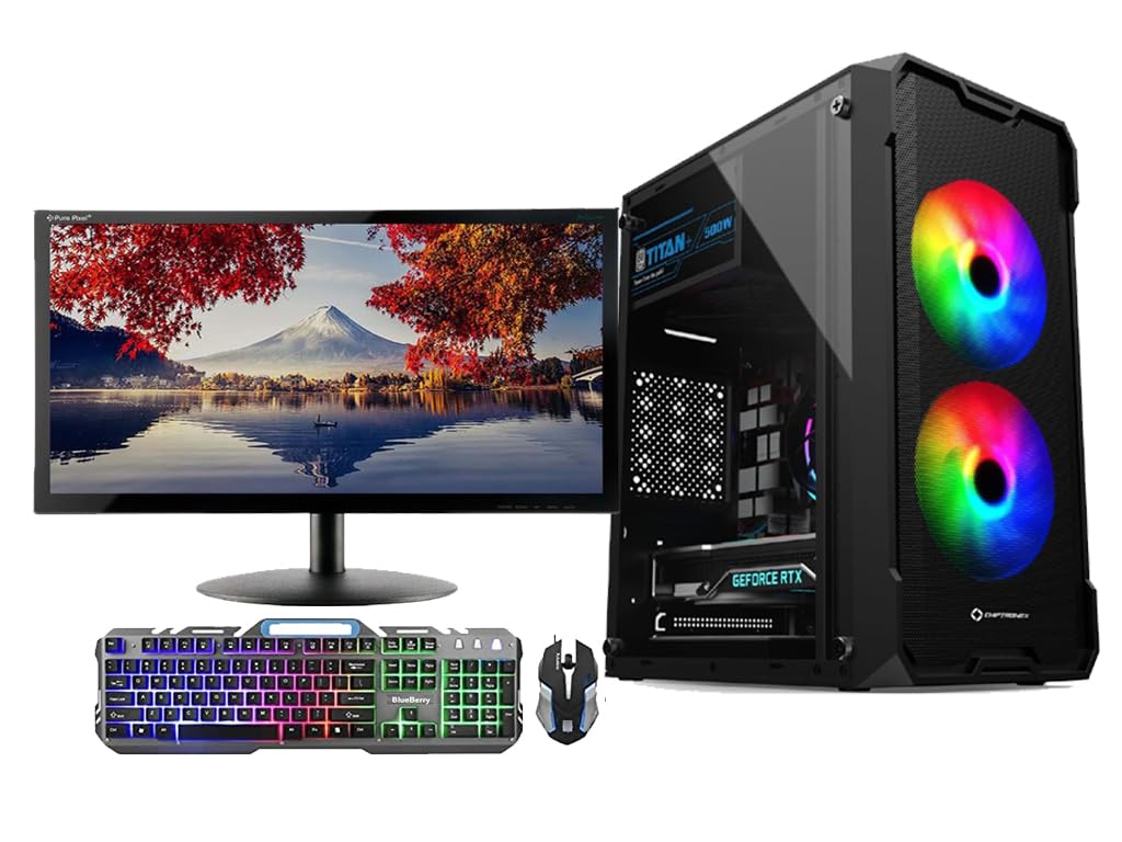 CHIST I7 Gaming pc Full Setup Desktop Complete Computer System(Core i7 860 Processor/DDR3 8GB Ram/512GB SSD/GT 730 4GB Graphics/800W PSU/19 inch Monitor/Gaming K/M/WiFi-Bluetooth)