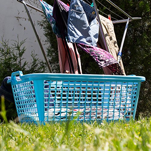 60L Wäschekorb Wäschebox von OKT blau Kunststoff Tragegriffe Sammelkorb Wäschesammler - 6