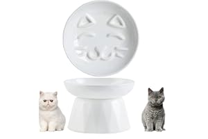 XINSZLIN Cuenco de cerámica de alimentación lenta para gatos, alimentador lento para gatos, cuenco de alimentación lenta, plato de comida elevado, ralentiza la alimentación y promueve la digestión