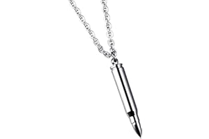dsanbo Acciaio inossidabile argento catena pendente proiettile cartuccia sfera uomo donna gioielli