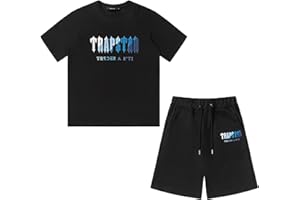 BIXPAK Uomo Tuta Trapstar Corta Estiva Maglietta con Pantaloncini con Ricamo di Asciugamani Logo Trapstar Shooters Set Tuta Trapstar London Estiva