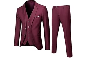 GENERIC Herren Anzug 3 Teilig Modern Fit Hochzeit Anzüge Komplett Business Blazer 3-teiliger Jacke Weste Hosenanzug Slim Fit Männer Vintage Party Klassisch Charmant Sets Herrenanzug Set