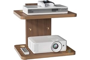 WALI Floating TV Shelf, Holds Up to 10 kg, Wooden Wall Mounted Shelves Under TV Shelf for DVD Players, Cable Boxes, Routers, Game Consoles, Living Room Decor Accessories (CS202N), 2-Tier
