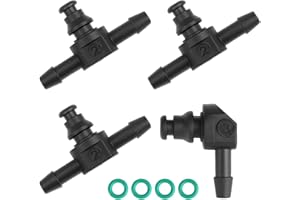 DOZYLIVE 4 Pièces Connecteur Retour Injecteur Gasoil Étanchéité Parfaite Couple Bec D'Injecteur Carburant S'Adapte pour Tuyau Retour Injecteur Diesel Hydraulique Inclus 1 x 2 Voies L 3 x 3 Voies T (6mm/5mm)