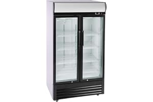 Royal Catering Frigo À Boissons Réfrigérateur Bar Vitrine RCGK-B630-2 (630 L, 350 W, 8 étagères de 53 x 39,5 cm, Portes palières qui se ferment automatiquement, Températures 2–8 °C)