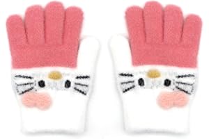 CHEERYMAGIC Kids Gloves - Stretchy Knit Mittens, Full Finger Gloves for Boys & Girls, Warm & Fluffy for Winter