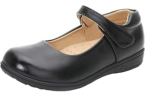 WUIWUIYU Girls’ Mary Jane Flats School Performance Uniform Dress Shoes(Toddler/Little Kid/Big Kid)
