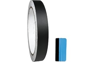 NewL - Pellicola adesiva vinilica, colore nero opaco, con rilascio dell'aria, kit di attrezzi di montaggio incluso (1,3 cm x 900 cm)