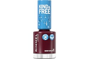 Rimmel London, Smalto KIND & FREE, Formula Delicata a Base Vegetale, Rinforzante, Cruelty-Free e Vegano, 157 Berry Opulence